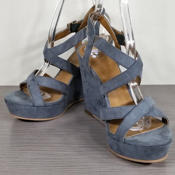 BP Summers Wedge Sandal, Blue-Grey, Womens Size 7.5 M - Picture 4 of 12